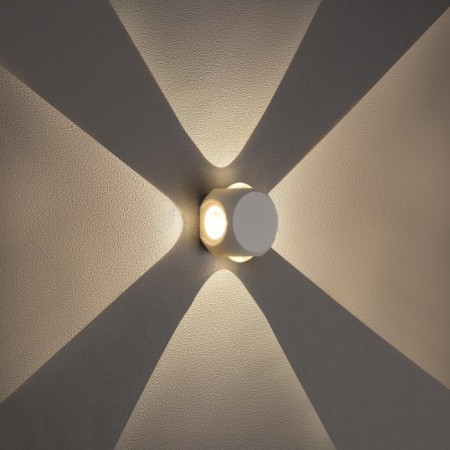 Facade lamp “Cube”, FSD-014, 4 W, 3000K, 2 rays, IP65, 220 V, metal, white-2