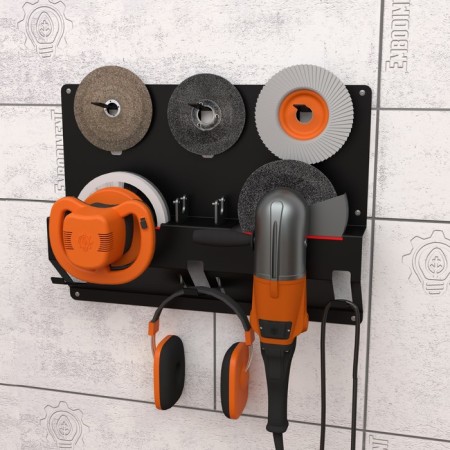 Holder for corner grinders from 115 to 125mm and detachment discs, black