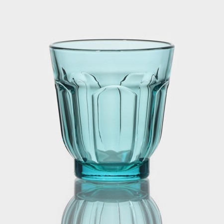 Low glass glass "Roman", 250 ml, turquoise color