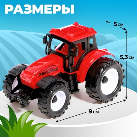 Inertial "farmer" tractor, red color-1