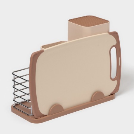 Stand for knives and cutlery of the share "Tenderness", plastic, beige-4
