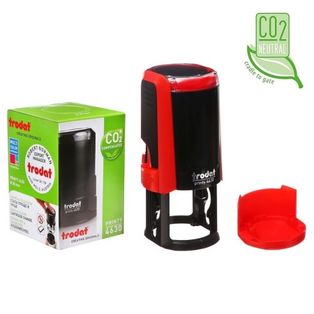 Equipment for round printing Automatic Trodat Printy 4630, diameter 30 mm, with a lid, red body red