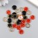 Buttons plastic for creativity on the leg "with pearl" color mix set 30 pcs 1.2x1.2 cm 94135