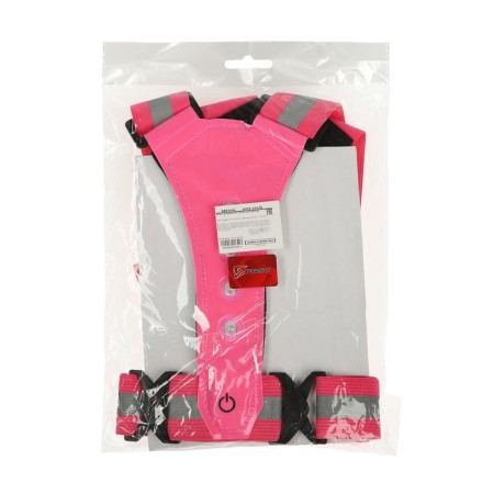 A signal vest, reflecting with an adjustable size, pink, LED signal, 4 modes-5
