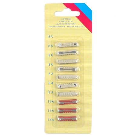 Cylindrical fuses, 8-16 a, set 10 pcs
