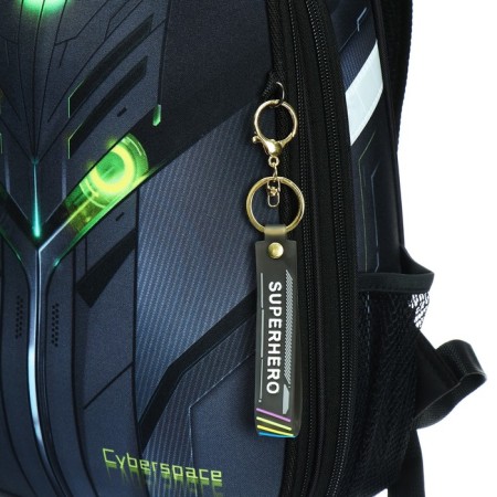 School backpack 38 x 30 x 16 cm, ergonomic back, Stavia "cyber", black-9