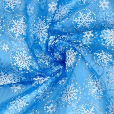 Organza flap, with a snowflake pattern, 100 × 150 cm