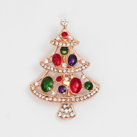 New Year's Brooch "Emergency Christmas tree", colored in gold-2