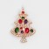 New Year's Brooch "Emergency Christmas tree", colored in gold