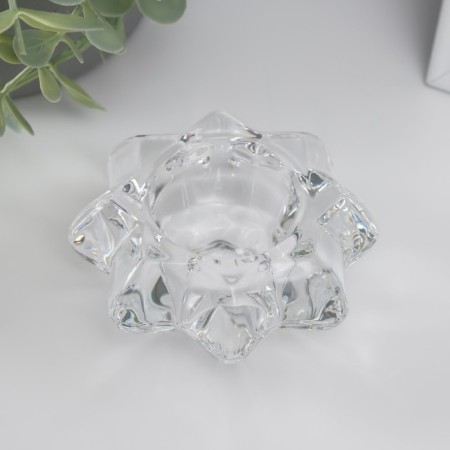 Glass of glass per 1 candle "Flower" transparent 4.3x9x9 cm-1