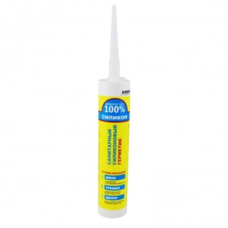 Sealant "Repair by 100%", silicone, sanitary, white, 260 ml