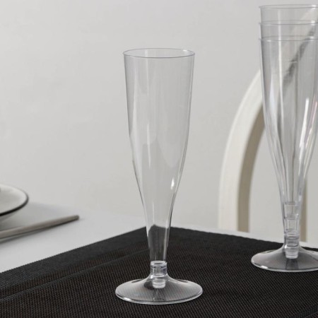 Plastic disposable glass for champagne “flute”, 100 ml, 6 pcs/unit, color mix-9