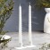 A set of candles of twisted, 2.2x 25 cm, lacquered 2 pieces, white