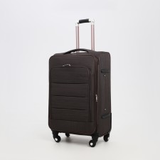 Чемодан малый 24" на молнии, кодовый замок, с расширением, цвет коричневый