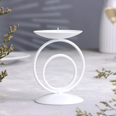 Sunser "Sunset" metal per 1 candle, 8.3x11 cm, white-1