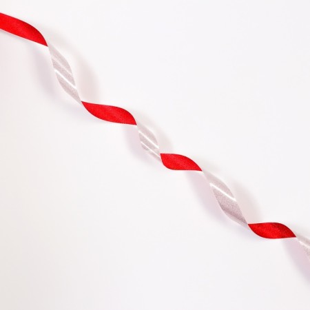 Plastic tape with glitter "Tiffany", 1.2cm x 45m, red-2