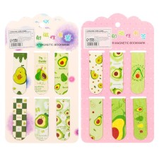 A set of magnetic bookmarks for books 6 pieces Avocado 60*19mm MIX Calligrata