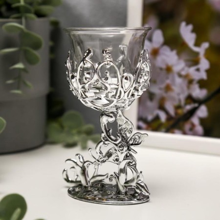 Climber Plastic, glass "Butterfly" silver 12x7.5x6 cm-2