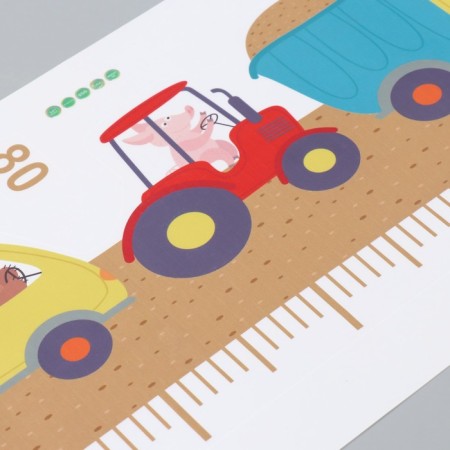 Stick plastic Interior color Rostomer "Animals. Construction equipment" 30x90 cm-2