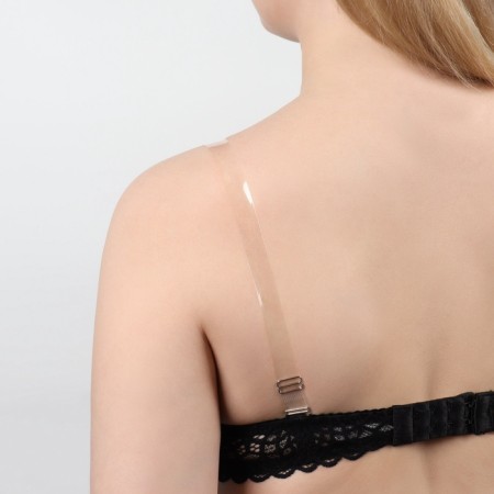 Straps silicone, fittings metal, 1.5 cm, 37 cm, steam, color transparent-4