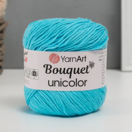 Yarn "Bouquet Unicolor" 100% cotton 200m/100g (3226 Blue light)