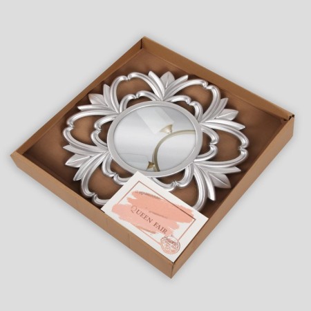 Wall mirror "flowers", D mirror surface 11 cm, color "aged silver"-3