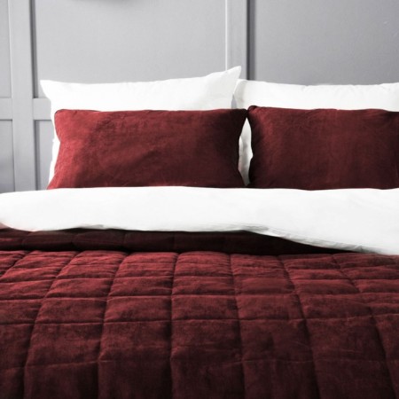 Software "Soft": a bedspread 160x220 cm, pillowcase 40x40 cm - 2 pcs, burgundy color-2