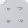 Magnetic metal lock "heart" silver 2 pcs 1.2x1.2 cm