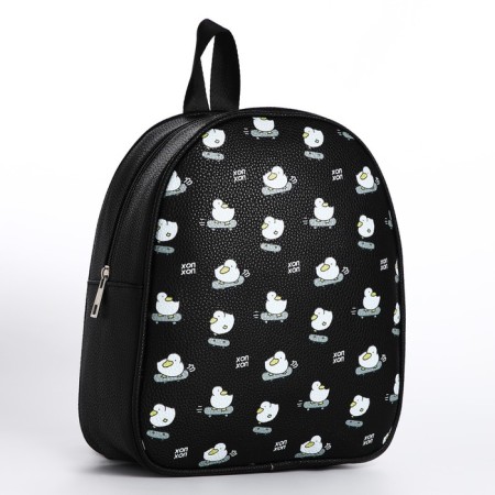Baby backpack for artificial leather girl "Ducks on the skate" 27x23x10 cm-1