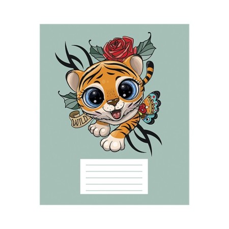 Notebook of 12 sheets in the Tiger City line, cover coated cardboard, offset unit, mix-4