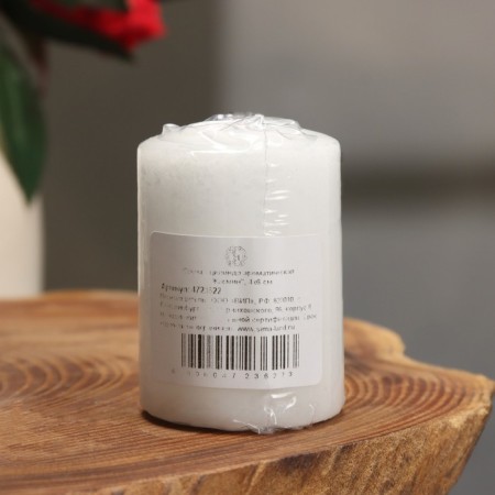Candle - Aromatic "Jasmine" cylinder, 4x6 cm-3