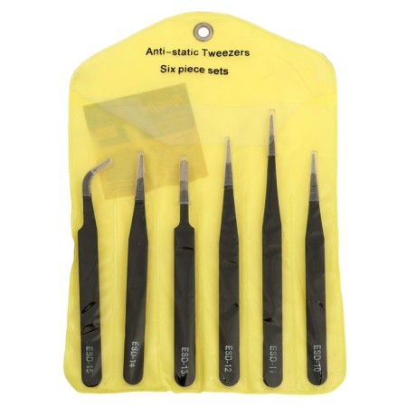 A set of tundra tweezers, antistatic, stainless steel, 6 pcs.-2