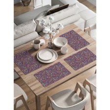 A set of napkins for setting the Retro toys table, rectangular, rounded edges, size 30x46 cm, 4 pcs