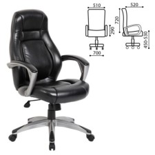 Office armchair Brabix Turbo EX-569, eco-leather, sports design, black