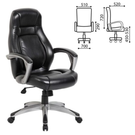 Office armchair Brabix Turbo EX-569, eco-leather, sports design, black