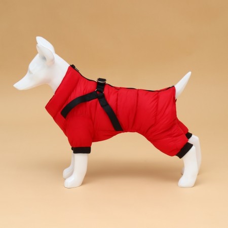 Kombinson for dogs with a slope "Moden", size 12 (DS 28, OG 38, Osh 27 cm), red-2
