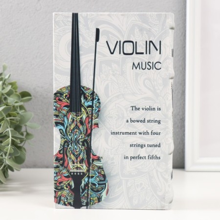 Safe Brush Tree leatherette "violin and bow" embossing 21x13x5 cm-5