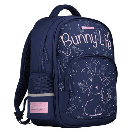 School backpack 40 x 30 x 19 cm, ergonomic back, Bruno VisConti 12-002 Bunny Life, blue-2