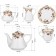 Tea Service Cmielow Kamelia "Rosehip"