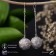 Hanging earrings “wandered ball”, white color in silver, 6.5 cm