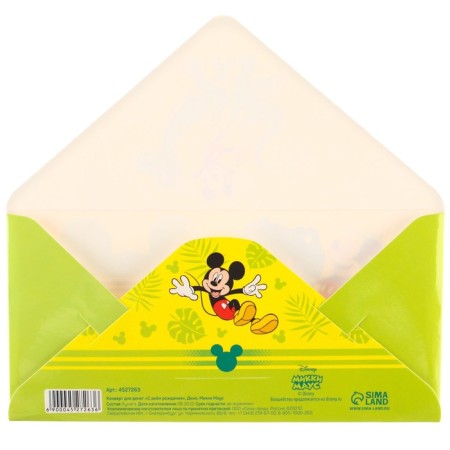 Money envelope, 16.5x8 cm "Happy Birthday!", Mickey Mouse-1
