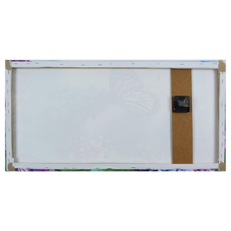 Carty watch is wall-mounted, on canvas, interior "lilac and butterfly", silent, 40 x 76 cm-2