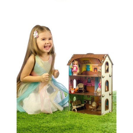 Wooden house with colored wallpaper "Loli"-5