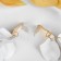 Earrings Assorted "Wind" crumpled triangles, white-golden color
