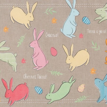 Easter path on the Ethel "Hares" table 30x70 cm, 100% hl, sarzha 190 g/m2-1