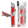 A universal trapezoidal knife 18mm, fixator, 3 pieces of spare blades, zinc-alloy, top