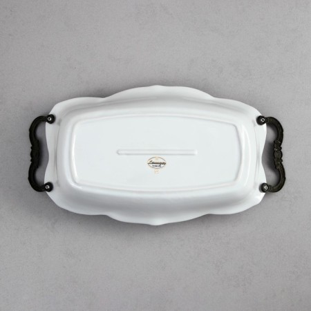 Dish "Rose", 1.8 l, rectangular, gold stroke, porcelain, Iran-3
