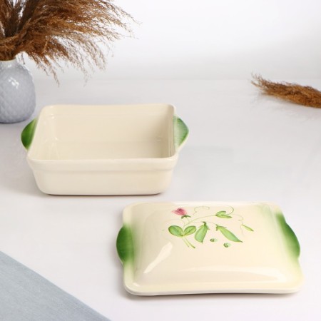 Baking capacity "Tetra with a lid" 2.5l / 29x24x11.5cm, peas-1