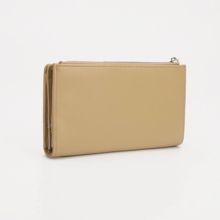 Women's wallet on the button, yellow color-1