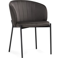 Stool on a metal frame Nile metal/velor, black/gray 58x54x80 cm